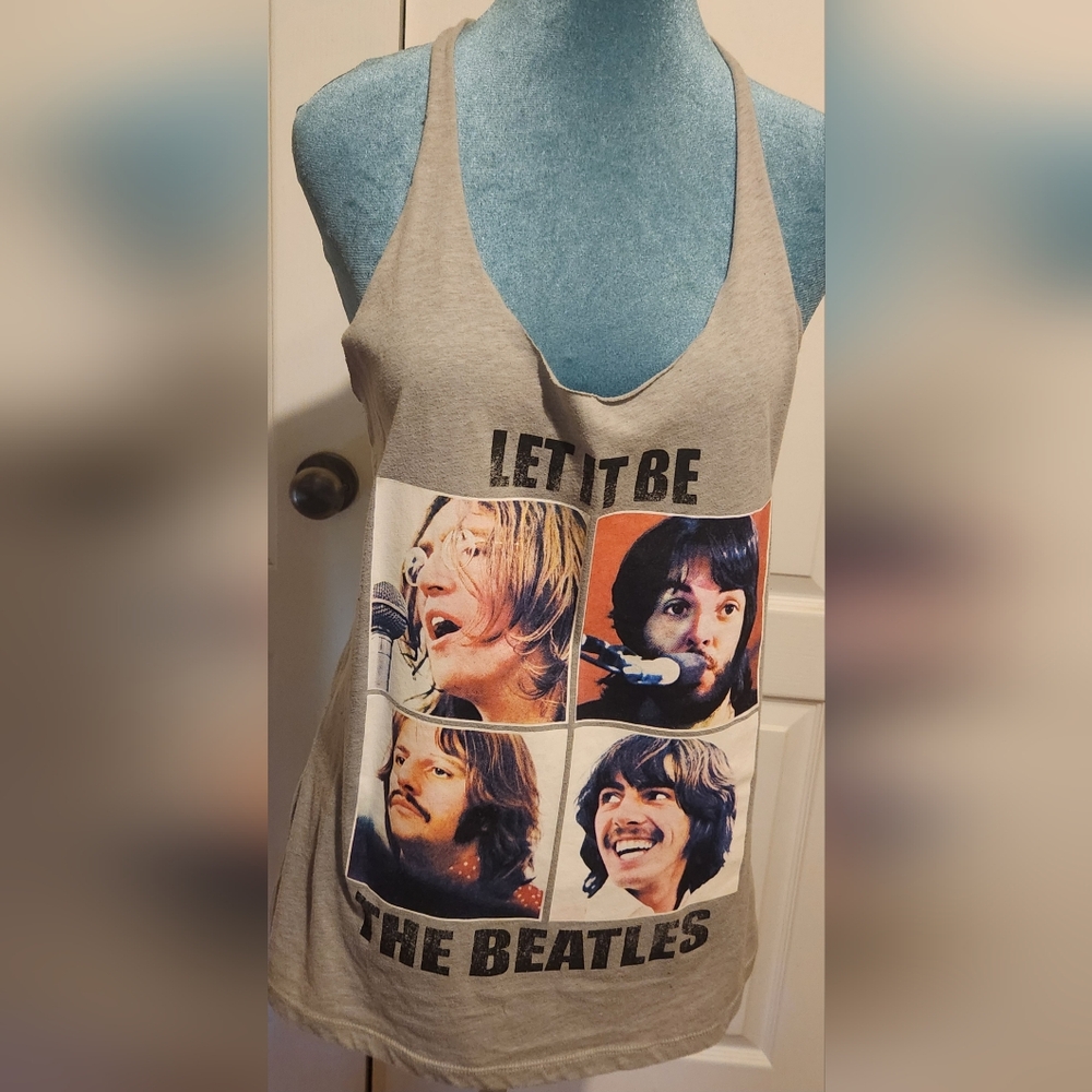 Gray Beatles Graphic Tank Top